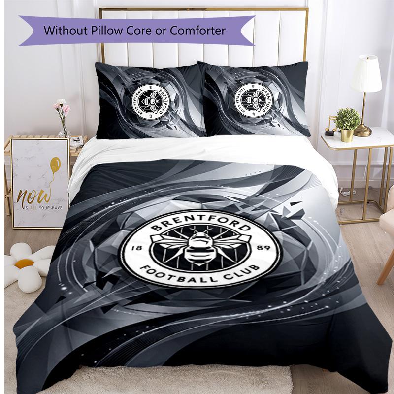 Brentford Football Bedrucktes 3-teiliges Bettwäscheset, Bequemes hautfreundliches Schlafzimmer-Bettbezug-Set
