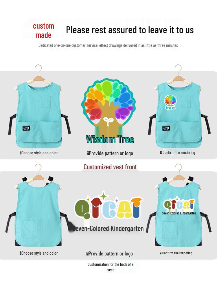 Grembiule Gilet per Bambini: Grembiule da Pittura per Bambini, Antimacchia, Impermeabile, per Calligrafia e Pasti della Scuola Primaria.