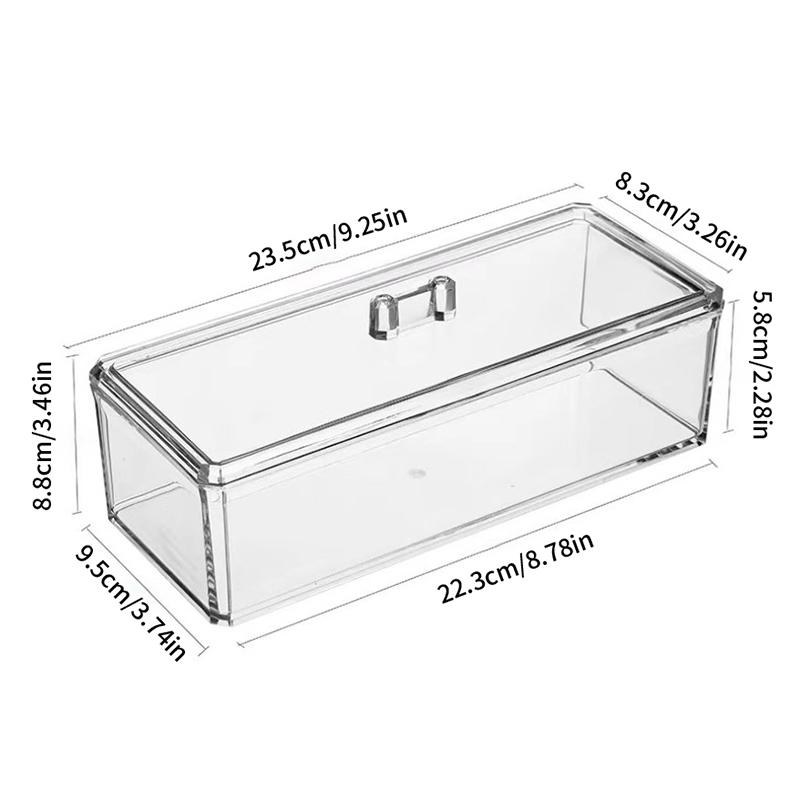 Acrylic Tea Bag Holder Tea Box Coffee Tea Bag Storage and Clear Pantry Organizer for Kitchen with Lid Multi-Compartment