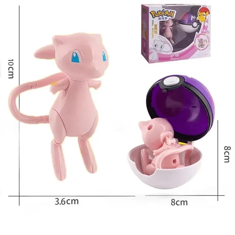 New Pok é mon Pok é Ball Transformation Ball Pikachu Charmander Eevee PVC Model Parent Child Interactive Toy Birthday Gift toys