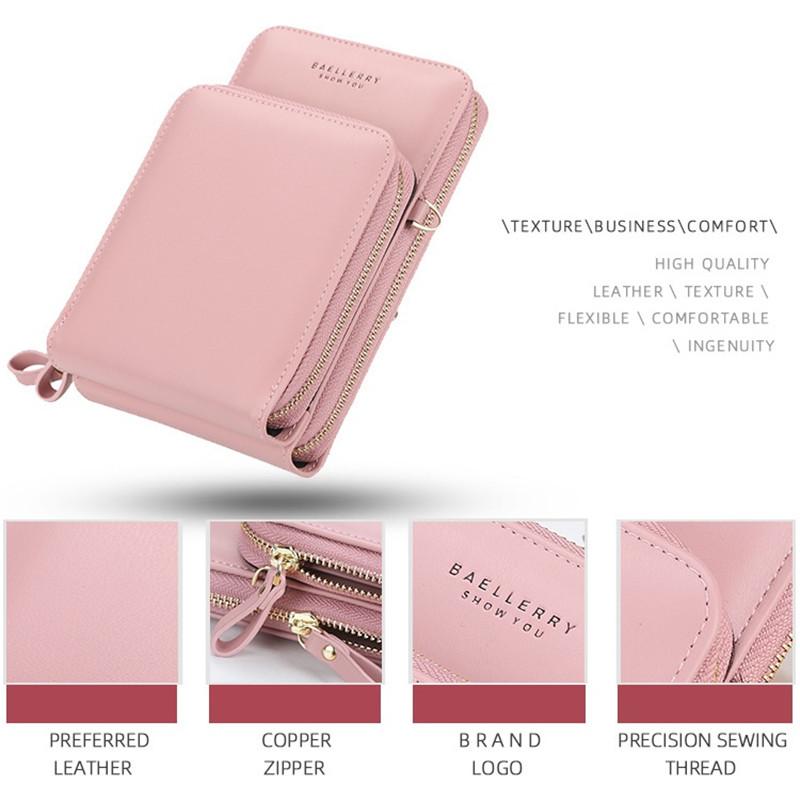 Baellerry Women Shoulder Bags Leather Fashion Zipper Crossbody Messenger Bag Ladies Phone Bags Purse
