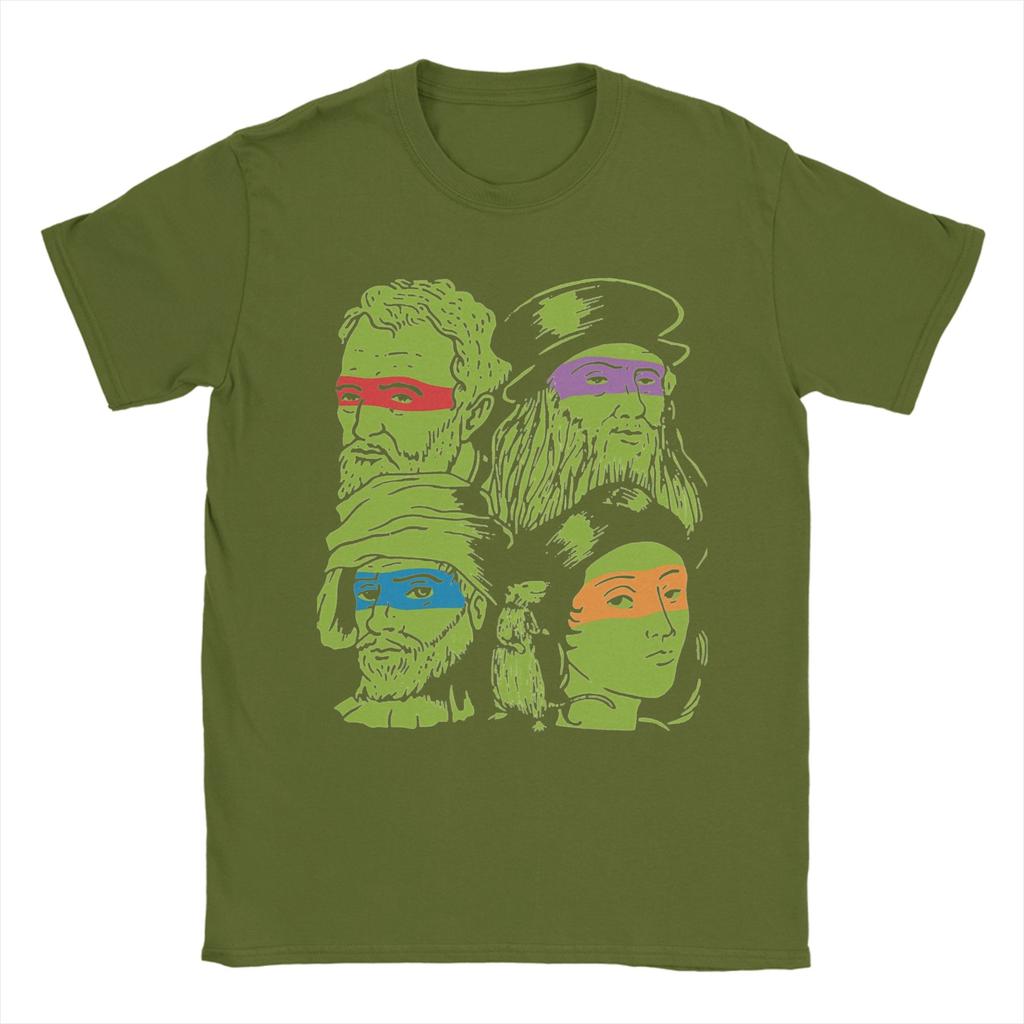 T-shirt Science Turtles da Uomo Ninja Mutanti Rinascimento Tempo Libero 100% Cotone Magliette Girocollo Manica Corta T-shirt Abbigliamento Regalo