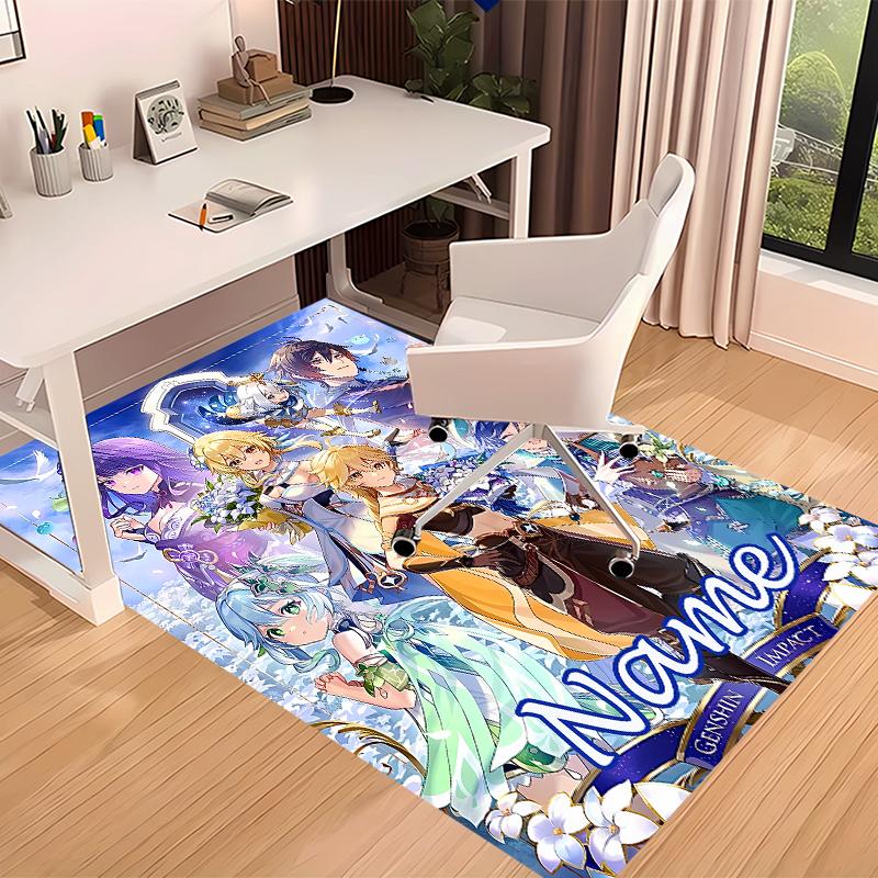 Custom personalization Genshin Impact characters Print Area Rug - Soft, Washable Non-Slip Indoor Mat,Living Room,Home&Office Decorative Rug