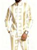 Spot TEMU Casual African Glossy Print Men's Ethnic Long-sleeved Trousers Set 2-piece Set