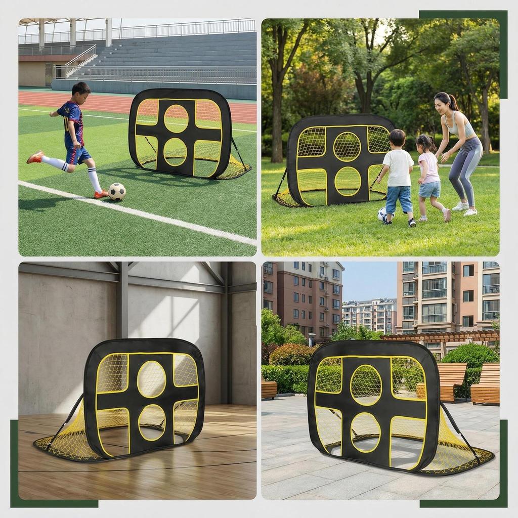 Kids' Portable Multi-Purpose Folding Soccer Goal for Indoor/Outdoor Use