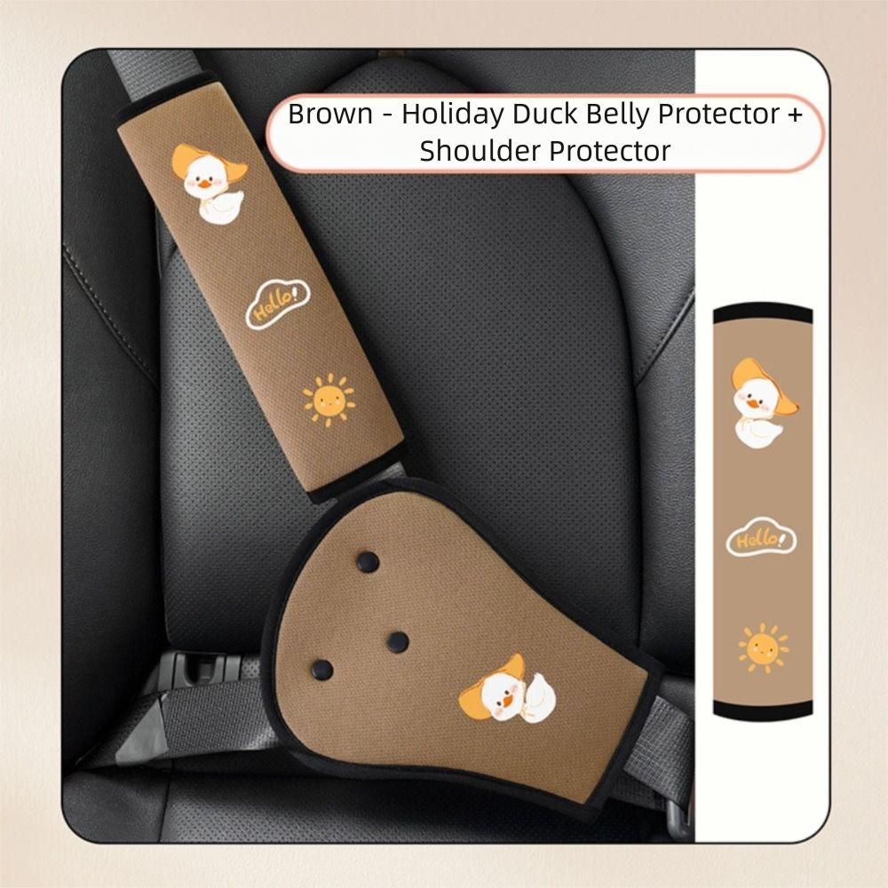 

Pink Color Seat Belt Adjustment Adjustment Kit Belt Positioner Anti-Neck Limiter Car Interior Brown duck