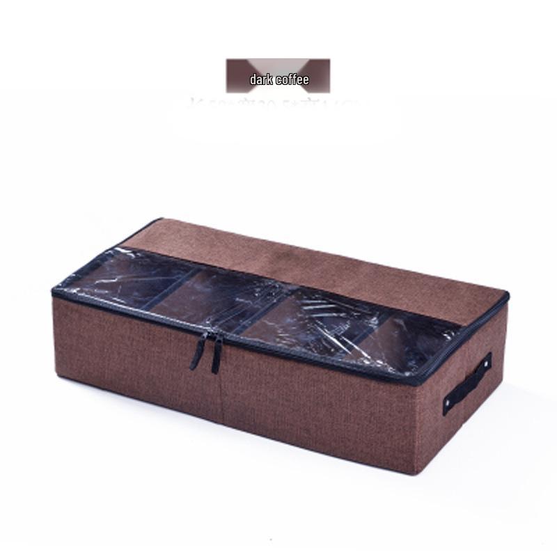 Blaue Ahorn Faltbare Transparente Stoffschuhaufbewahrungsbox mit Verdicktem Staubdichtem Design für Unterbettverwendung