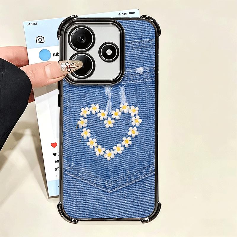 Retro Denim Pattern Soft Phone Case For Xiaomi Poco X7 X8 Pro Max X6 X5 X3 F8 Ultra F7 M8 M7 M5S Redmi 15C 15A 15 14C 13C 12C 13