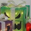 Glowing Night Light Ornaments 3Pcs Lighted Halloween Pumpkin Gift Boxes, Spooky Face Tiered Scene Layouts Presents Box, Warm Holiday Ornament