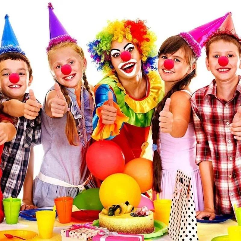 2005Pcs Red Ball Foam Clown Nose Halloween Party Cosplay Costume Circus Props Festival Make Up Clown Nose Performance Decor