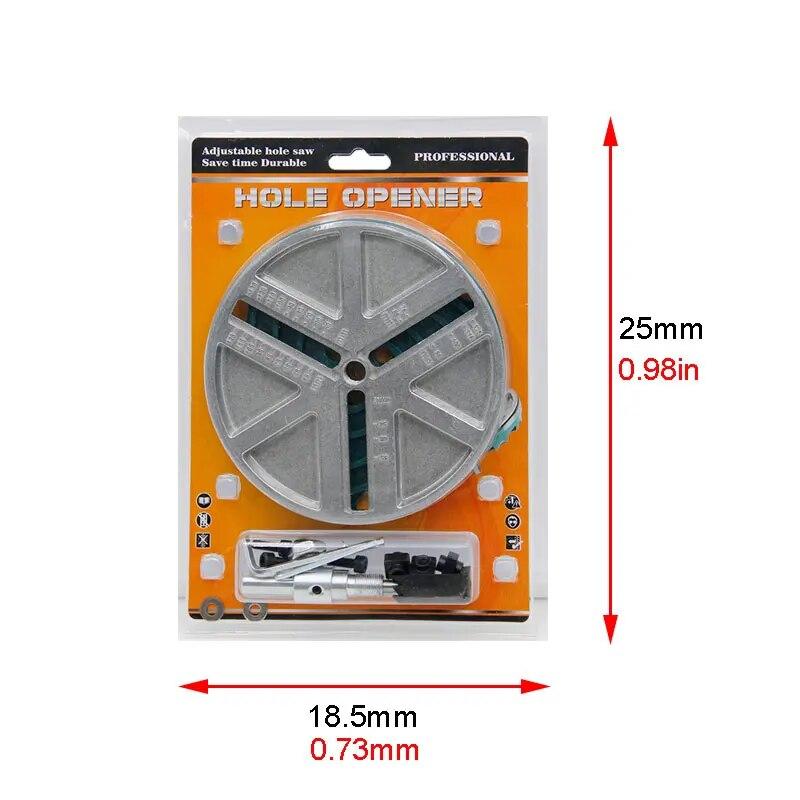 45-130mm Multifunctional Adjustable Woodworking Hole Opener Gypsum Board Plastic Aluminum Board Electric Drill Drilling Bit Tool