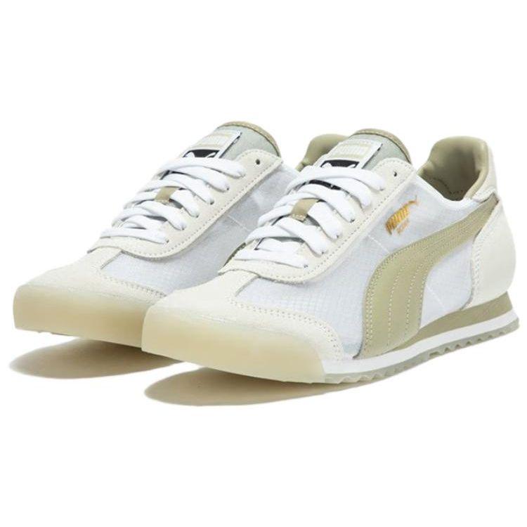 Puma Roma Og T Translucent Comfortable Sports Shock Absorption Wear-Resistant Low-Top Lifestyle Casual Shoes Unisex Sneaker White Green 390666-03