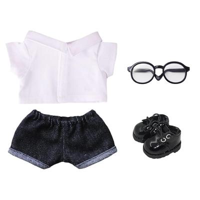 Niannyyhouse Plain, Lattice, Stripes, Shirts, Jeans, Glasses, Leather Shoes, 10cm, 15cm, 20cm Stuffed Animals, Clothes, Dress-up, Cotton Doll,