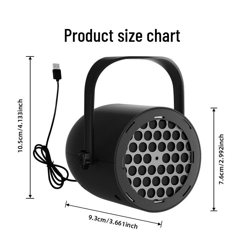 Festive LED Snowflake Projection Lamp with 16 Patterns - USB Halloween & Christmas Atmosphere Rotating Stage Light