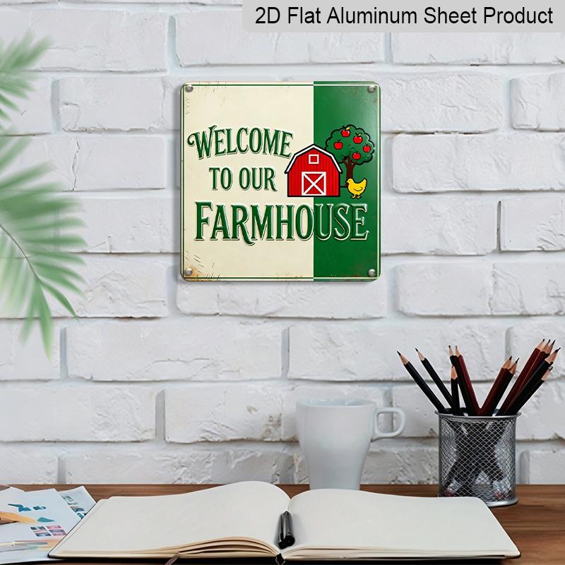 2D Flat - 1pc, Outdoor Plaque & Wall Decor, Welcome To Our Cottage Sign, Kitchen Wall Art, Living Room Decoration, Rustic Barn Display, Country Farm
