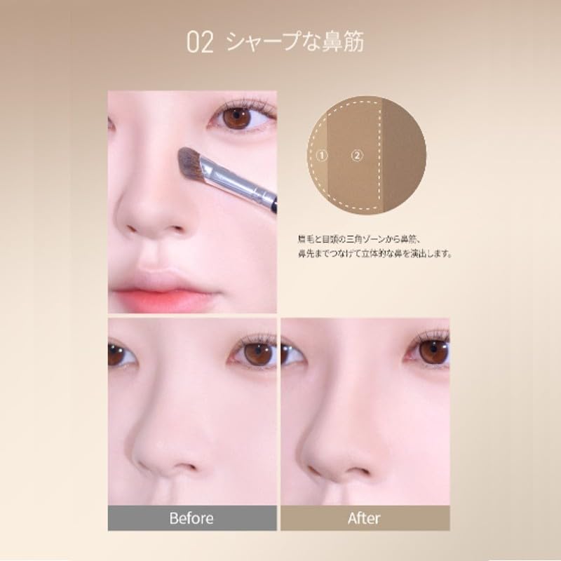 [MQNY] MACQUEEN NEW YORK Fake Up 3-Color Shading & Brush Set 9g Contour Shading Natural Finish Nose Shadow Face Shadow Suitable for Warm and Cool