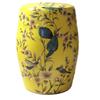 Ceramic Side Table Durable Drum Stool Hand painted Floral and Bird Coffee Table Classic Vanity Seat Suitable for Dining Room