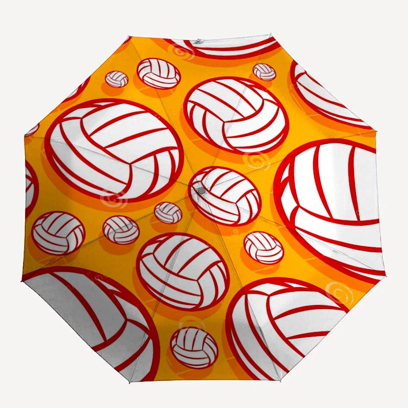 volleyball Theme Automatic Umbrella, Lightweight & Portable, 8 Rib, Perfect for Outdoor Travel, Birthdays, Christmas, Gifts.
