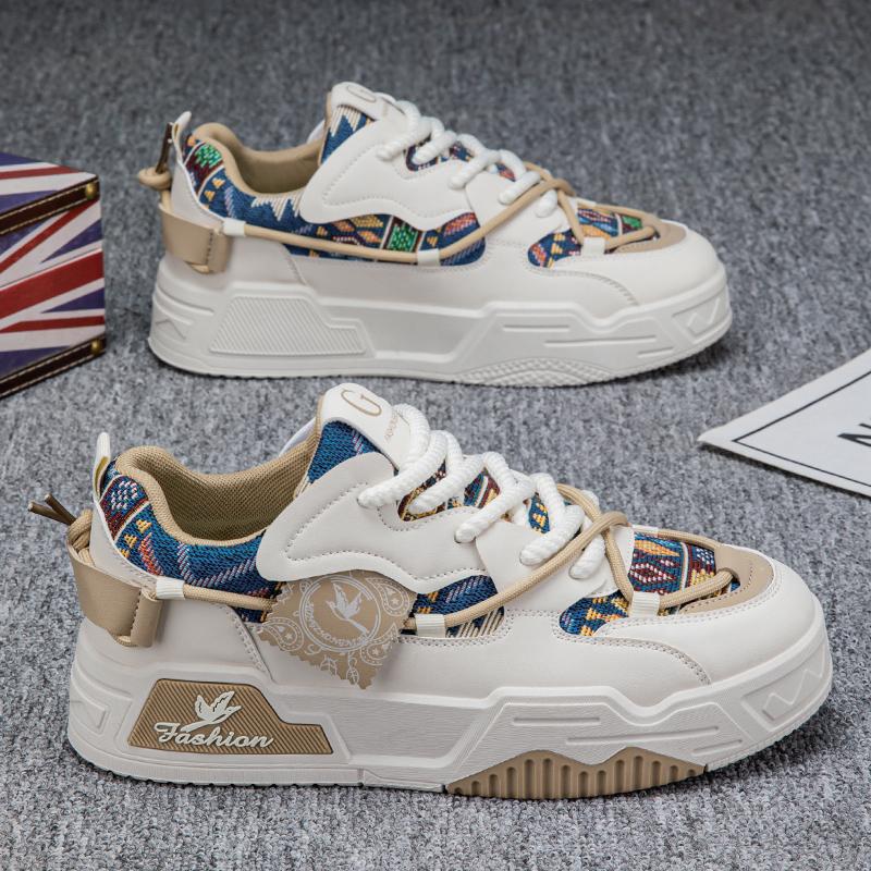 New Men's Skateboard Shoes 2026 Spring Fashion Versatile Low-Top Casual Sports Shoes Men's Trendyy Floral Cloth Sneakers Suitable for Outdoor Sports