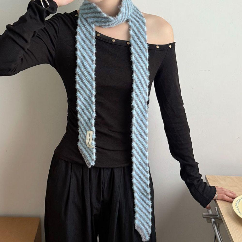 180cm Women's Knitted Scarf Soft Long Tie Scarf Casual Neck Warmer Costume Accessories