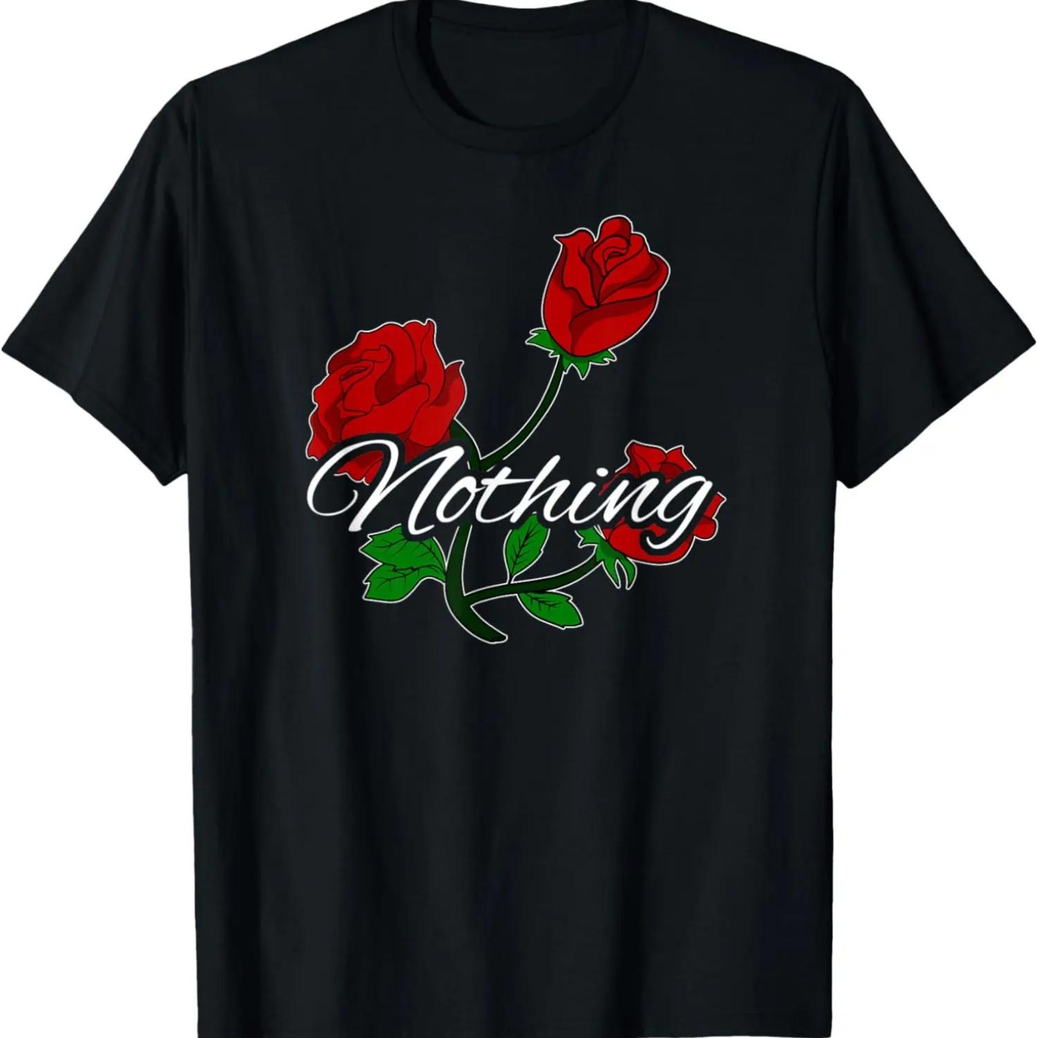 Red Roses I Cute Womens Rose T-Shirt S чёрный