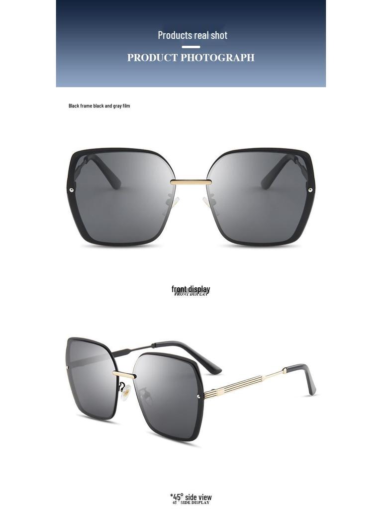 New Women's Polarized Sunglasses - Fashionable European and American Street Style Metal Trend