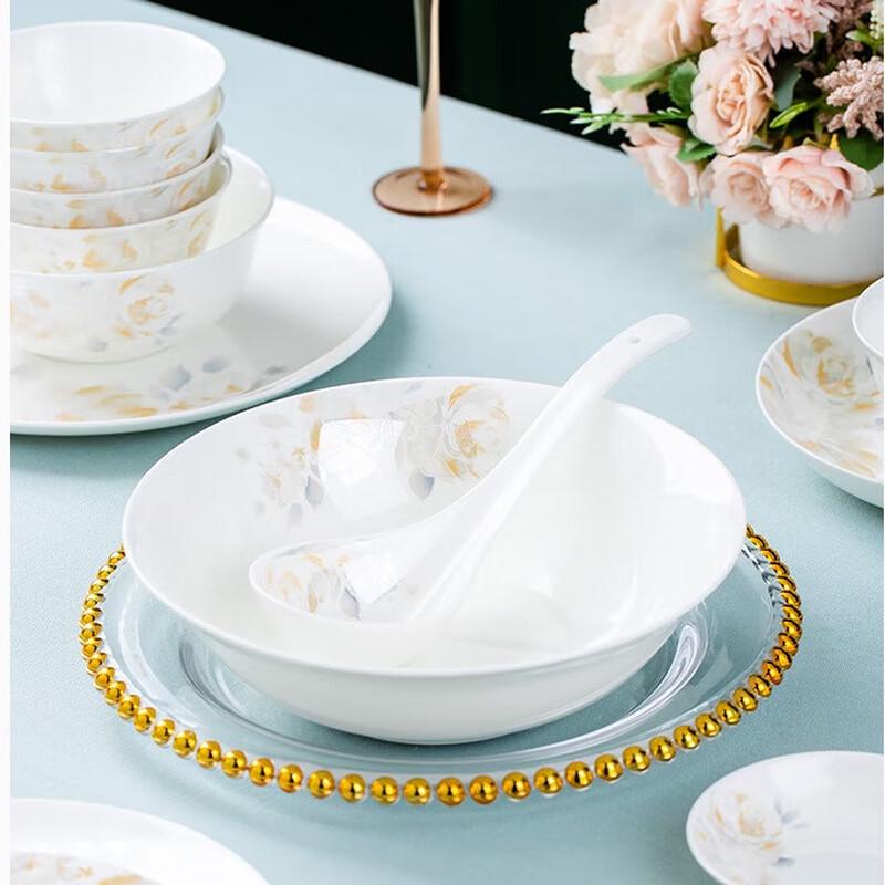 Jingdezhen Elegant Lady Overglaze Ceramic Dinnerware Set 28-piece Set