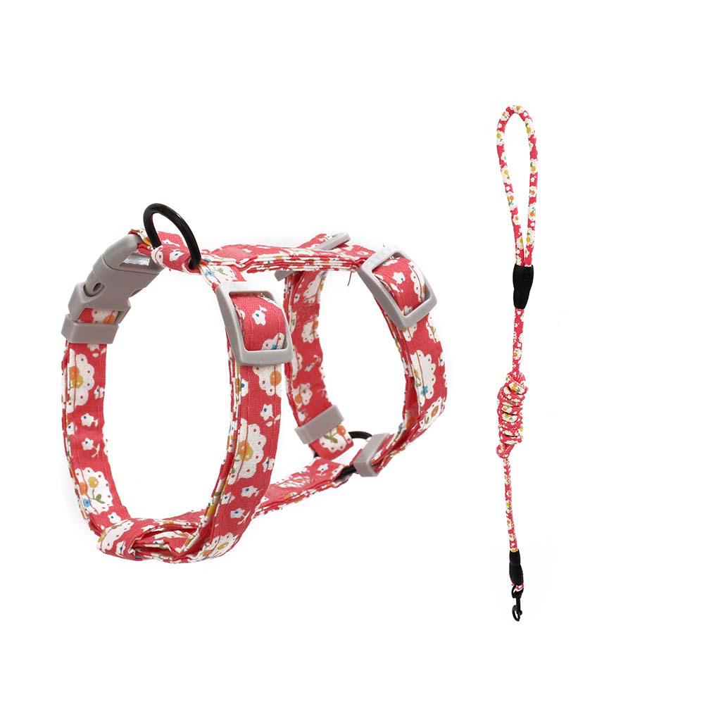 Adjustable I-Shaped Japanese Style Anti-Escape Cat Harness and Leash Set Small
