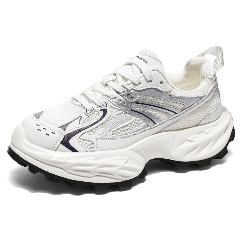 Four Seasons Men's Spring Mesh Breathable Casual Sports Shoes Versatile Student Thick-soled Height-enhancing Daddy Shoes