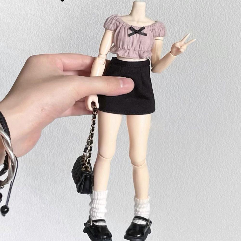 Fashion Cute Slit Denim Skirt Casual Wear Jeans Skirt Knitted Sweaters for blythe ob24 Dolls