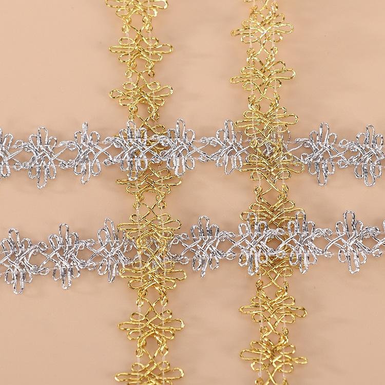 5 meters/16.4ft each pack lace sewing golden trims ribbons curtain curve accessory handmade DIY craft bra dress gowns decoration