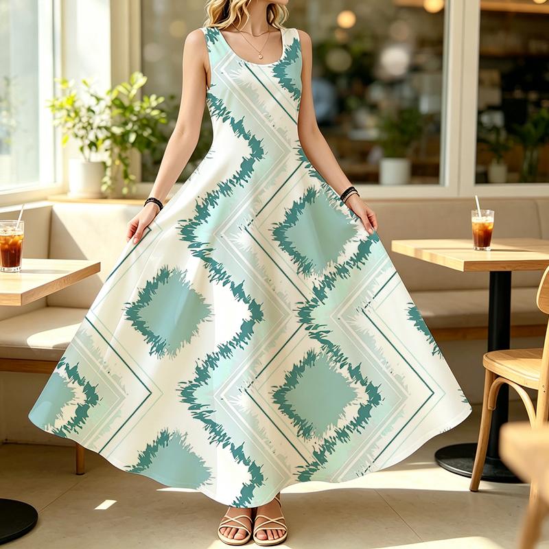 Women's Tie-Dye Sleeveless Maxi Dress Lightweight Breathable Loose Fit,Ideal for Beach Vacation,Daily Commute,Summer Casual Outfits,Easy to Style