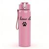 1PC Stay At Home Dog Mom Text 750ml Color Plastic Sports Water Bottle Leakproof Flip Straw Lid Suitable for Sports Office Home Use
