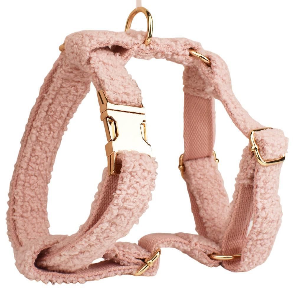 Pink Teddy Bear Dog Collar & Leash Set