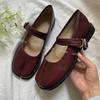 IPPEUM Tabis Mary Janes Shoes For Women 2025 New Black Red Split Toe Ballet Flats Ballerina Shoes Buckle