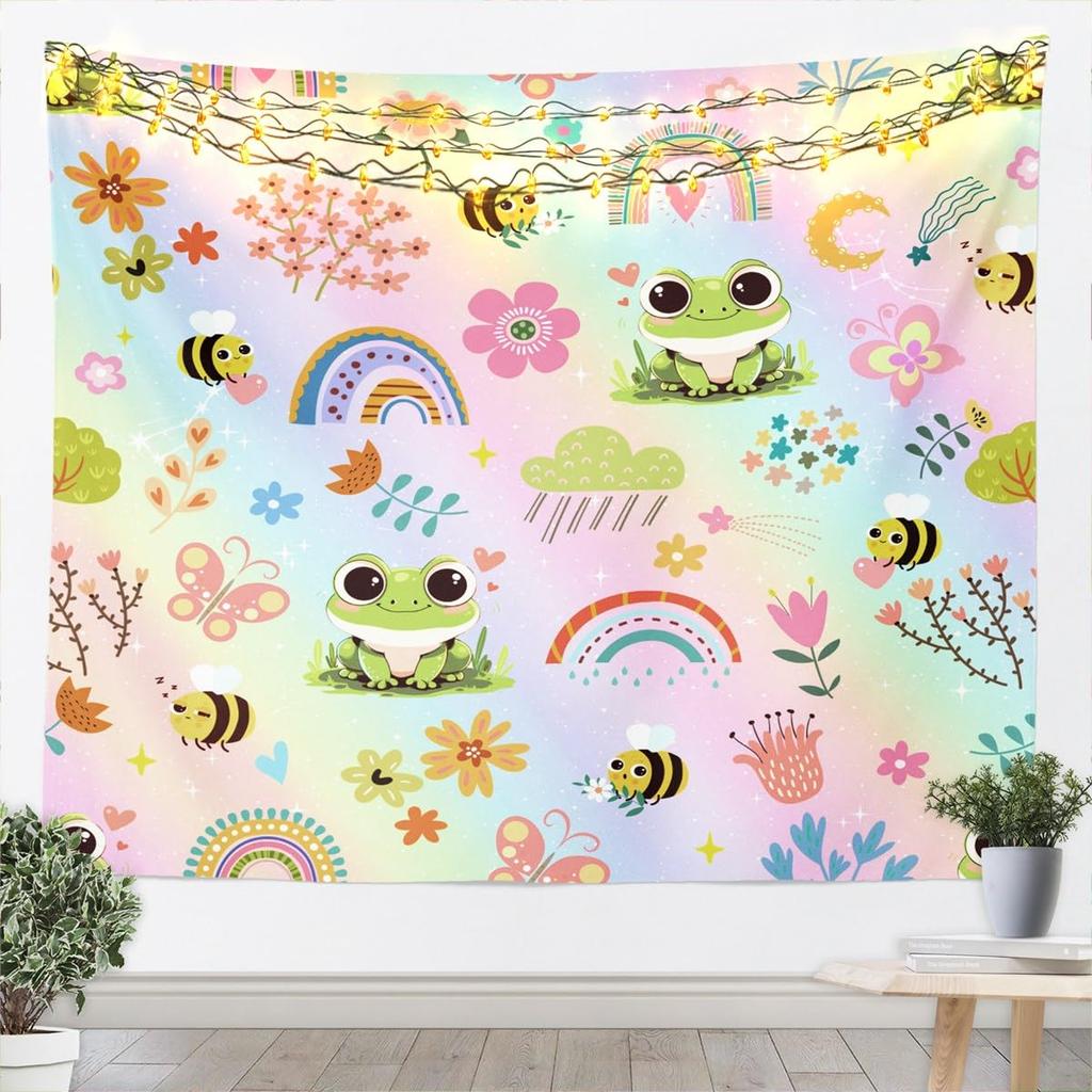 Mermaid Princess Kids Tapestry,Dolphin Tropical Fish Coral Marine Life Wall Tapestries,Girls Women Room Decor,Undersea World