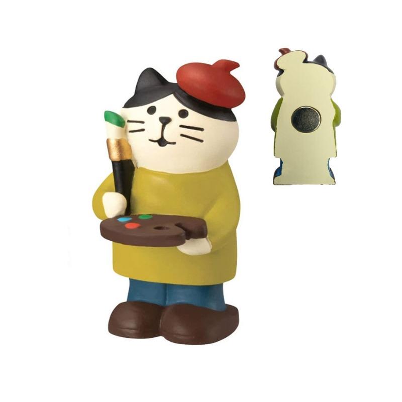 Japanese cat refrigerator sticker, grocery zakka cute bread coffee shop decoration gift miniature resin ornament