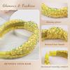 Yellow Glitter Knotted Headband Summer Knot Hair Bands Fashion Sequin Hair Hoop Women Girls Hair Accessories for Summer Theme Birthday Wedding Party