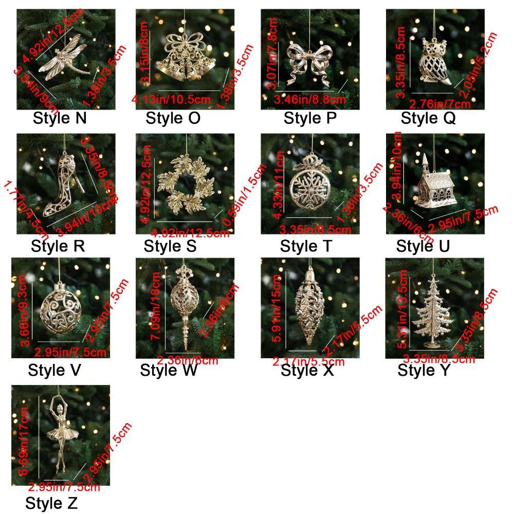 Elk Christmas Gold Plating Hanging Pendant Plastic Christmas Tree Ornaments  Christmas Party