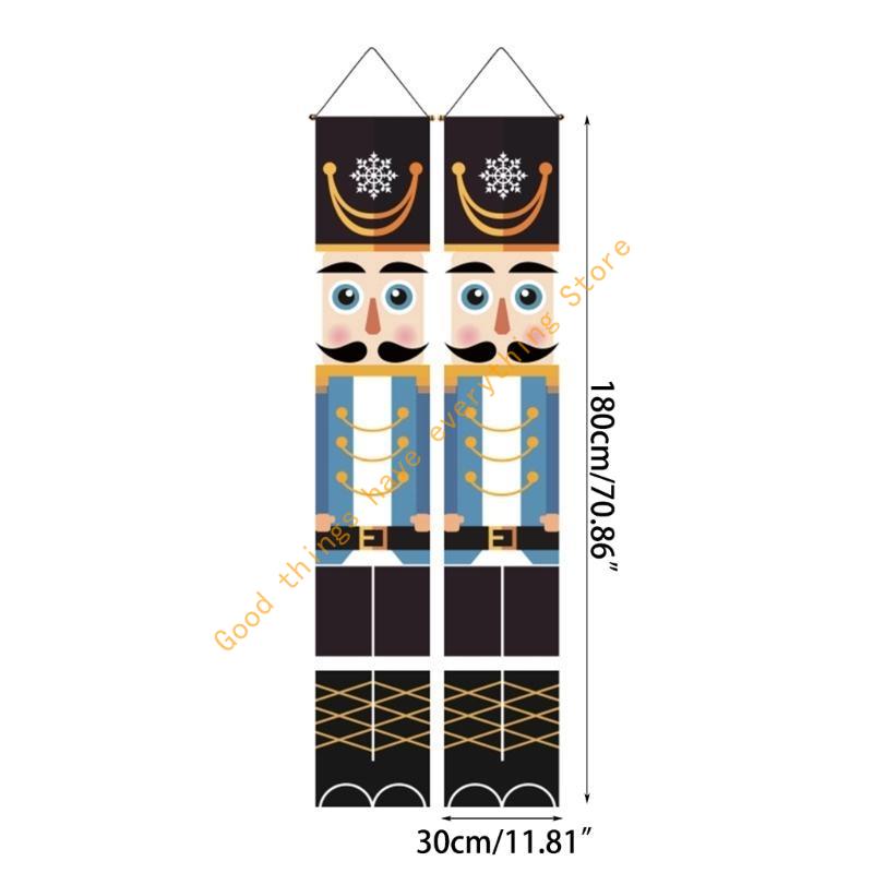 2025 New Year Nutcrackers Soldier Decoration Couplet Santa Hanging Flag 55KF