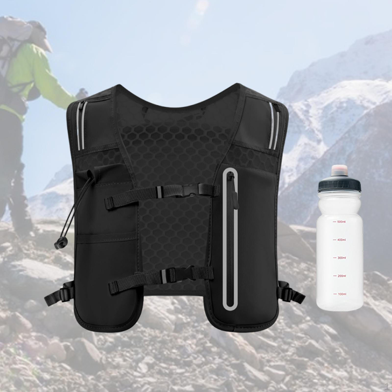 

Vest Hiking Backpack Water Bottle Holder Cycling Pack for Jogging Race рожевий