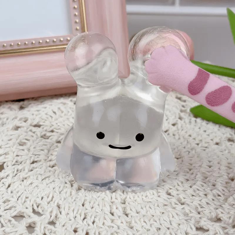 Transparant Helder Konijn Squishy Zacht TPR Knijpspeelgoed Stressverlichting Fidget Speelgoed Kawaii Konijn Dier Sensorisch Decompressie Cadeau