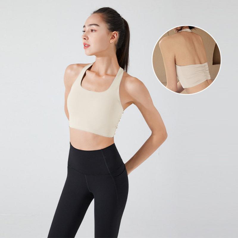 Running Sports Underwear Women's Summer with Chest Pads, Beautiful Back, Shock-proof Neck Yoga Clothes, Pilates Bra, Fitness Vest