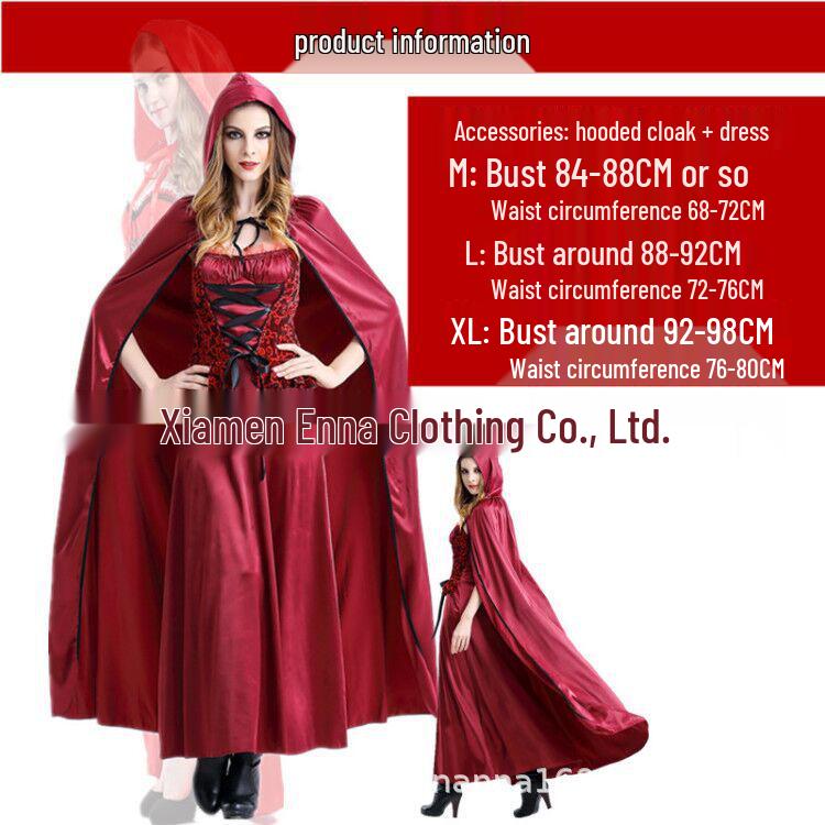 Costum Cosplay de Halloween Scufița Roșie Prințesă pentru Europa și America