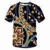 Fashionable Retro Pattern 3D Digital Printed Short Sleeved T-shirt for Men Women Shirt