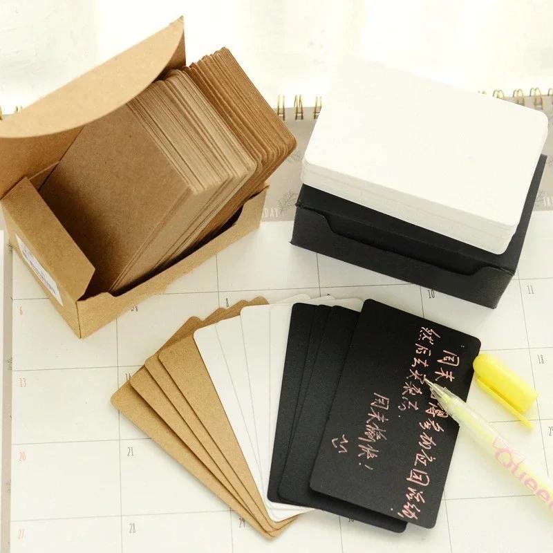 100/50/10 Pcs Colorful Retro Kraft Paper Card, Greeting Invitation Gift, DIY Note, Blank Handwritten Message Card