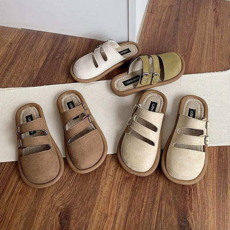Half Set Summer Half Slipper Women's Outdoor Wear Linen Lazy Soft Sole Spring Summer Outdoor Wear