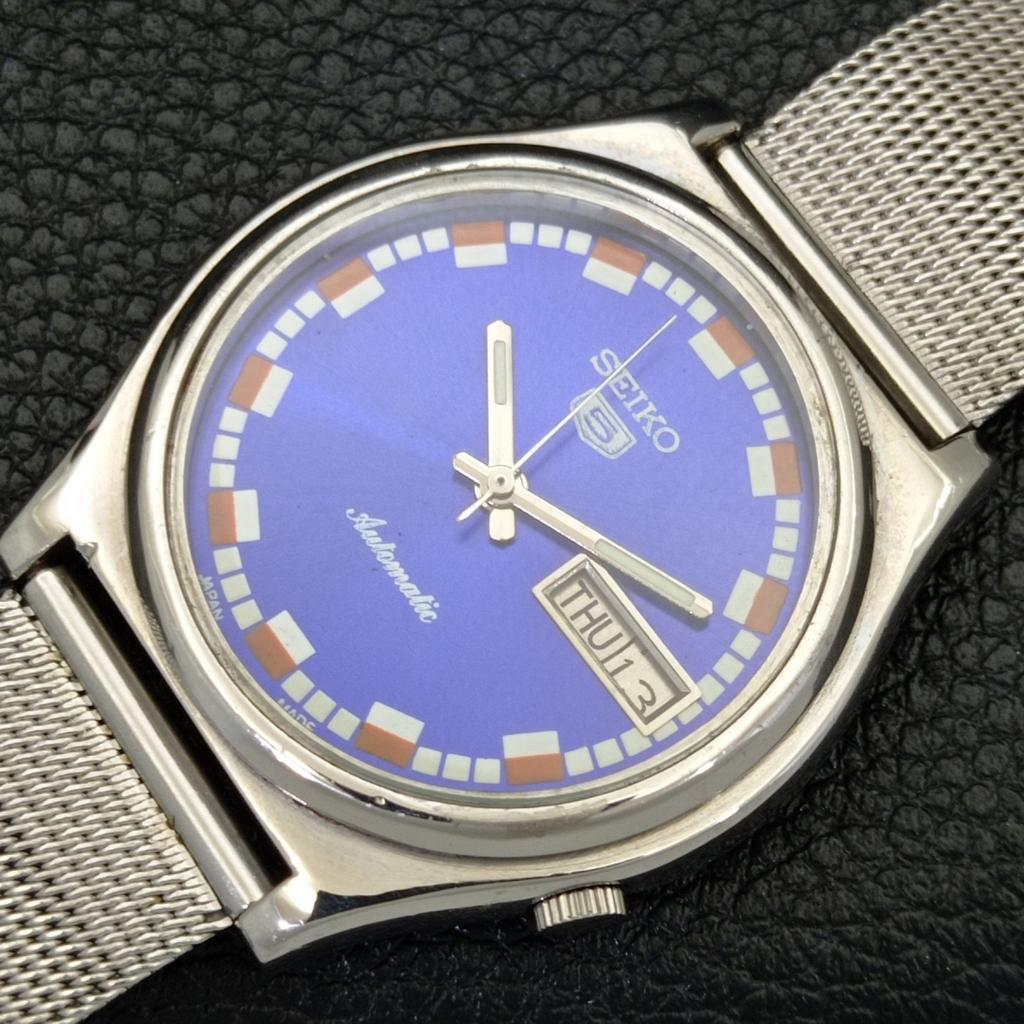 AUTOMATIC VINTAGE SEIKO 5 JAPAN 7009A MENS BLUE COLOR DIAL WATCH A701362-5 R206a-a701362