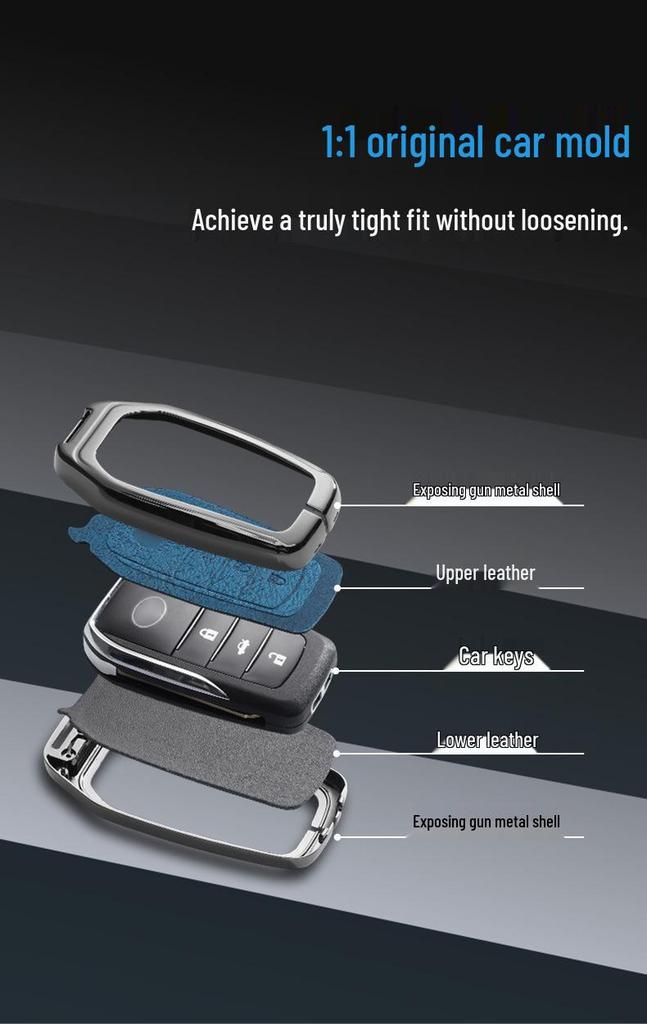 Toyota Prado Key Cover for 2015-2024 Models: Metal Buckle Shell