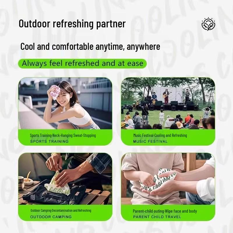 Newcomer Exclusive: Cooling Mint Sweat-Wicking Towel & Portable Wet Wipe Set (5-Pack)